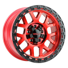Load image into Gallery viewer, Weld Off-Road W133 17X9 Cinch 6X135 6X139.7 ET-12 BS4.50 Candy Red / Satin Black Ring 106.1
