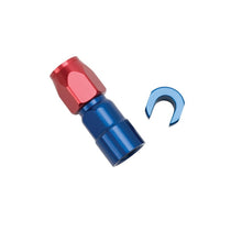 Load image into Gallery viewer, Russell Performance 5/16in SAE Quick Disc Female to -6 Hose Red/Blue Straight Degree Hose End
