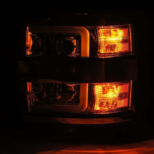 Load image into Gallery viewer, AlphaRex 15-19 Chevy Silverado 2500HD PRO-Series Headlight Plank Chrome w/Activ Light/Seq Signal/DRL
