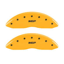 Load image into Gallery viewer, MGP 4 Caliper Covers Engraved Front &amp; Rear MGP Yellow finish black ch
