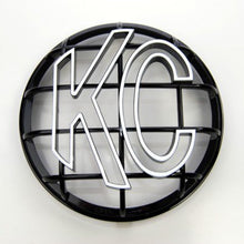 Load image into Gallery viewer, KC HiLiTES 6in. Round ABS Stone Guard for Apollo Lights (Single) - Black w/White KC Logo
