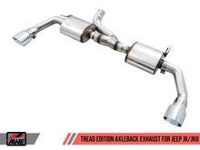 Load image into Gallery viewer, AWE Tuning 07-18 Jeep Wrangler JK/JKU 3.6L Tread Edition Axle-Back Dual Exhaust - Chrome Silver Tips
