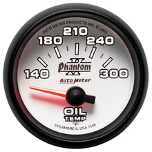 Load image into Gallery viewer, Autometer Phantom II 52mm Short Sweep Electronic 140-300 Deg F Oil Temperature Gauge
