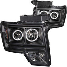 Load image into Gallery viewer, ANZO 2009-2014 Ford F-150 Projector Headlights w/ Halo Black (CCFL)
