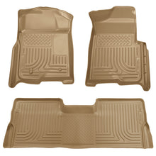Load image into Gallery viewer, Husky Liners 09-12 Ford F-150 Super Crew Cab WeatherBeater Combo Tan Floor Liners
