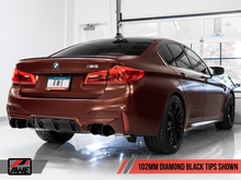 Load image into Gallery viewer, AWE Tuning 18-19 BMW M5 (F90) 4.4T AWD SwitchPath Axle-back Exhaust - Diamond Black Tips
