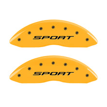 Load image into Gallery viewer, MGP 4 Caliper Covers Engraved front &amp; Rear 2015/Sport Yellow finish black ch
