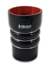 Load image into Gallery viewer, Vibrant Silicone Coupling 4 Ply Aramid CAC Transition Hose 3.25in x 3in Inlet/Outlet - Black
