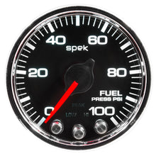 Load image into Gallery viewer, Autometer Spek-Pro Gauge Fuel Press 2 1/16in 100psi Stepper Motor W/Peak &amp; Warn Blk/Chrm
