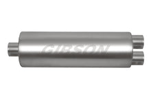 Load image into Gallery viewer, Gibson SFT Superflow Center/Dual Round Muffler - 7x19in/3in Inlet/2.5in Outlet - Stainless
