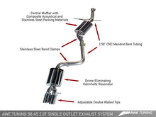 Load image into Gallery viewer, AWE Tuning Audi B8 A5 2.0T Touring Edition Single Outlet Exhaust - Polished Silver Tips
