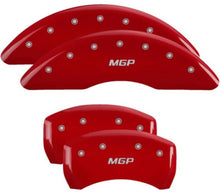 Load image into Gallery viewer, MGP 4 Caliper Covers Engraved Front &amp; Rear MGP Red Finish Silver Char 2019 Mercedes-Benz GLE43 AMG
