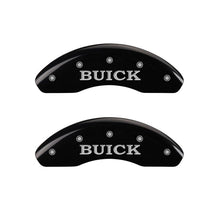 Load image into Gallery viewer, MGP 4 Caliper Covers Engraved Front Buick Rear Black Finish Silver Char 2002 Buick LeSabre

