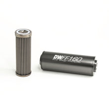 Load image into Gallery viewer, DeatschWerks Stainless Steel 10AN 100 Micron Universal Inline Fuel Filter Housing Kit (160mm)
