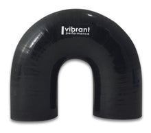 Load image into Gallery viewer, Vibrant 4 Ply Reinforced Silicone Elbow Connector - 1.75in ID x 5.50in Leg 180 Deg Elbow (BLACK)
