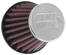 Load image into Gallery viewer, K&amp;N Universal Round Tapered Chrome Filter 1.563in Flange ID x 3in Base OD x 2in Top OD x 3in H
