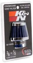 Load image into Gallery viewer, K&amp;N 2in Base OD x .375in Flange ID x 1.75in H Rubber Base Crankcase Vent Filter - Blue
