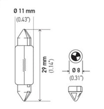 Load image into Gallery viewer, Hella Bulb 6430 24V 3W SV7-8 T2.5 8x29mm
