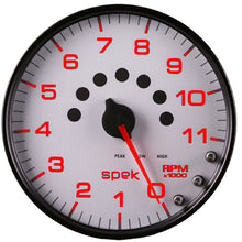 Load image into Gallery viewer, Autometer Spek-Pro Gauge Tachometer 5in 11K Rpm W/Shift Light &amp; Peak Mem White/Black
