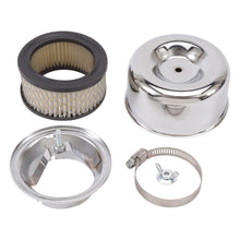 Load image into Gallery viewer, Edelbrock Air Cleaner 94 Series Round Steel Top 4 65In Dia X 3 125In 2 63In ID Raised Base Chrome
