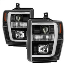 Load image into Gallery viewer, Spyder 08-10 Ford F-250 Projector Headlights V2 - Light Bar DRL LED - Black PRO-YD-FS08V2-LB-BK
