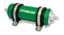 Load image into Gallery viewer, Fuelab 828 In-Line Fuel Filter Long -10AN In/Out 10 Micron Fabric - Green
