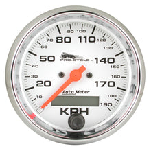 Load image into Gallery viewer, Autometer Pro-Cycle Gauge Speedo 3 3/4in 120 Mph Elec White

