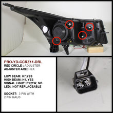 Load image into Gallery viewer, Spyder Chevy Cruze 11-14 Projector Headlights LED Halo -DRL Blk High H1 Low H7 PRO-YD-CCRZ11-DRL-BK
