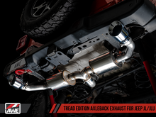 Load image into Gallery viewer, AWE Tuning 2018+ Jeep Wrangler JL/JLU Tread Edition Axle-Back Dual Exhaust - Chrome Silver Tips
