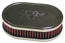 Load image into Gallery viewer, K&amp;N Custom Oval Race Filter Red 7in O/S L x 4.5in O/S W x 2in H

