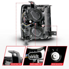 Load image into Gallery viewer, ANZO 14-15 Chevrolet Silverado 1500 Projector Headlights w/ Halo Black Housing w/ Black Trim
