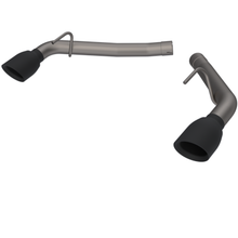 Load image into Gallery viewer, QTP 14-15 Chevrolet Camaro SS 6.2L 304SS Eliminator Muffler Delete Axle Back Exhaust w/4.5in Blk Tip
