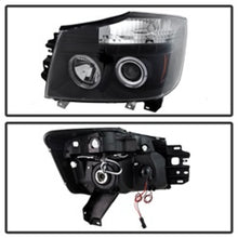 Load image into Gallery viewer, Spyder Nissan Titan 04-14/Armada 04-07 Projector Headlights LED Halo LED Blk PRO-YD-NTI04-HL-BK
