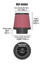 Load image into Gallery viewer, K&amp;N Universal Clamp-On Air Filter 2-3/4in FLG / 4-11/16in B / 3-1/2in T / 4-7/8in H
