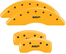 Load image into Gallery viewer, MGP 4 Caliper Covers Engraved Front &amp; Rear MGP Yellow Finish Black Char 2017 Kia Sportage
