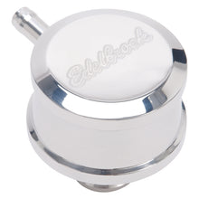 Load image into Gallery viewer, Edelbrock PCV for Valve Cover Aluminum Round Push In w/ 90-Degree Port Breather Look w/ Etched Logo
