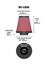 Load image into Gallery viewer, K&amp;N Universal Chrome Filter 2.063in Flange ID x 3.5in Base OD x 2in Top OD x 4in H
