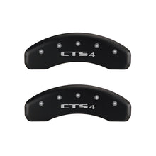 Load image into Gallery viewer, MGP 4 Caliper Covers Engraved Front Cursive/Cadillac Engraved Rear CTS4 Red finish silver ch
