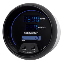 Load image into Gallery viewer, Autometer 85.7mm Black Digital 8000rpm/160mph or 260kmph Electric Tachometer/Speedometer Combo
