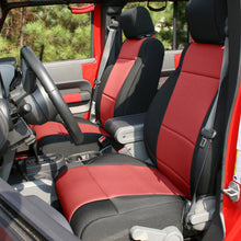 Load image into Gallery viewer, Rugged Ridge Seat Cover Kit Black/Red 07-10 Jeep Wrangler JK 4dr

