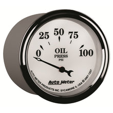 Load image into Gallery viewer, AutoMeter Gauge Oil Press 2-1/16in. 100PSI Elec Old Tyme White II
