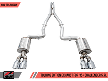 Load image into Gallery viewer, AWE Tuning 2017+ Challenger 5.7L Touring Edition Exhaust - Non-Resonated - Chrome Silver Quad Tips

