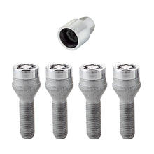 Load image into Gallery viewer, McGard Wheel Lock Bolt Set - 4pk. (Cone Seat) M12X1.5 / 17mm Hex / 31.7mm Shank Length - Chrome
