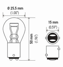 Load image into Gallery viewer, Hella Bulb 1157 12V 27/8W Ba9S S8 (2)

