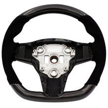 Load image into Gallery viewer, BLOX Racing Tesla Model 3 and Y Carbon/Alcantara Steering Wheel Black Stitching
