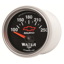 Load image into Gallery viewer, Autometer GM Bowtie Black 2-1/16in 100-250 F Pedestal Electronic Water Temp Gauge
