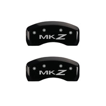 Load image into Gallery viewer, MGP 4 Caliper Covers Engraved Front Lincoln Rear MKZ Black Finish Silver Char 2019 Lincoln MKZ
