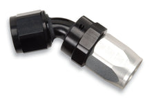 Load image into Gallery viewer, Russell Performance -10 AN Black/Silver 45 Degree Full Flow Swivel Hose End
