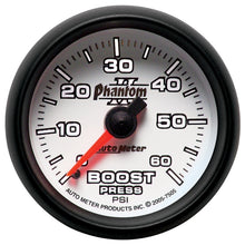 Load image into Gallery viewer, Autometer Phantom II 52.4mm Mechanical 0-60 PSI Boost Gauge
