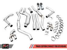 Load image into Gallery viewer, AWE Tuning 2019+ BMW M340i (G20) Non-Resonated Touring Edition Exhaust - Quad Chrome Silver Tips
